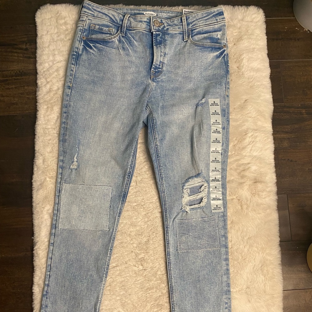 Old navy rockstar super skinny light wash jeans size 8